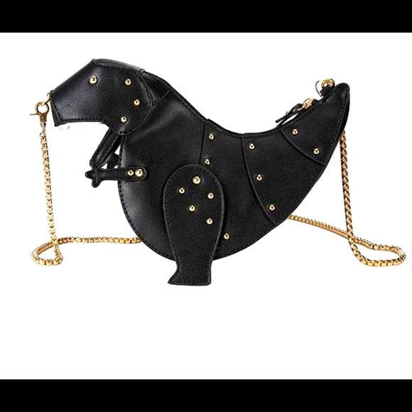 Giu Giu Boutique Handbags - COPY - Black R-Rex tyrannosaurus Dinosaur Crossbody bag